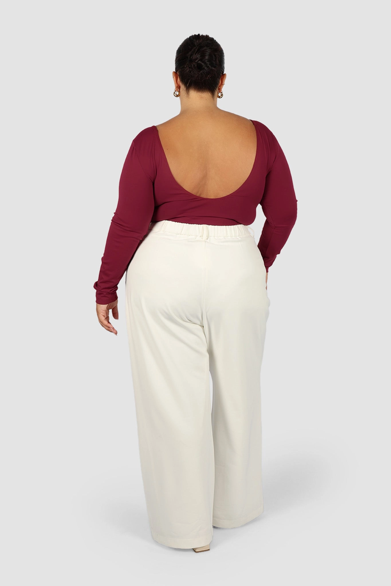 SCOOP BACK BODYSUIT WINE