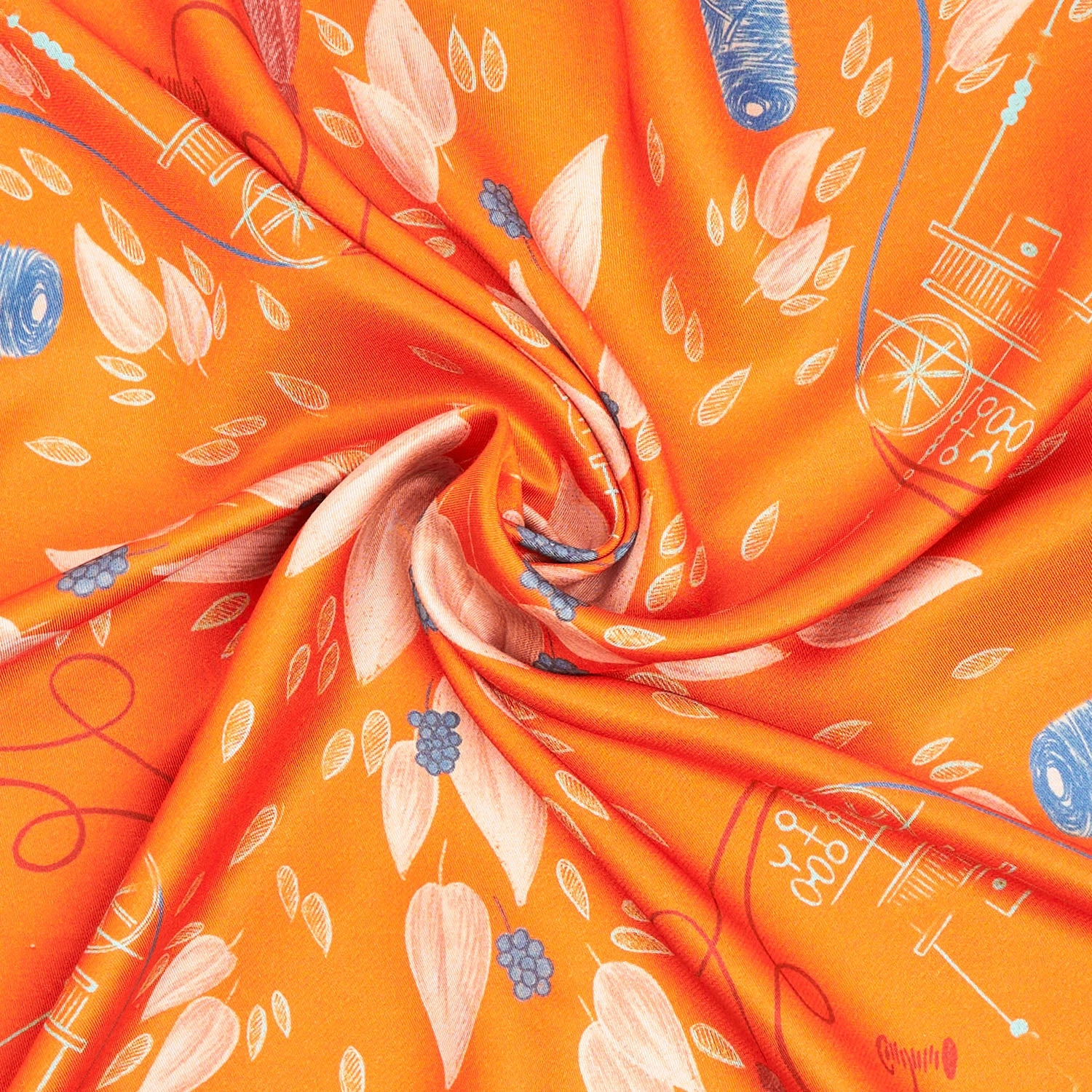 SILK AND ORANGE FIBER SCARF
