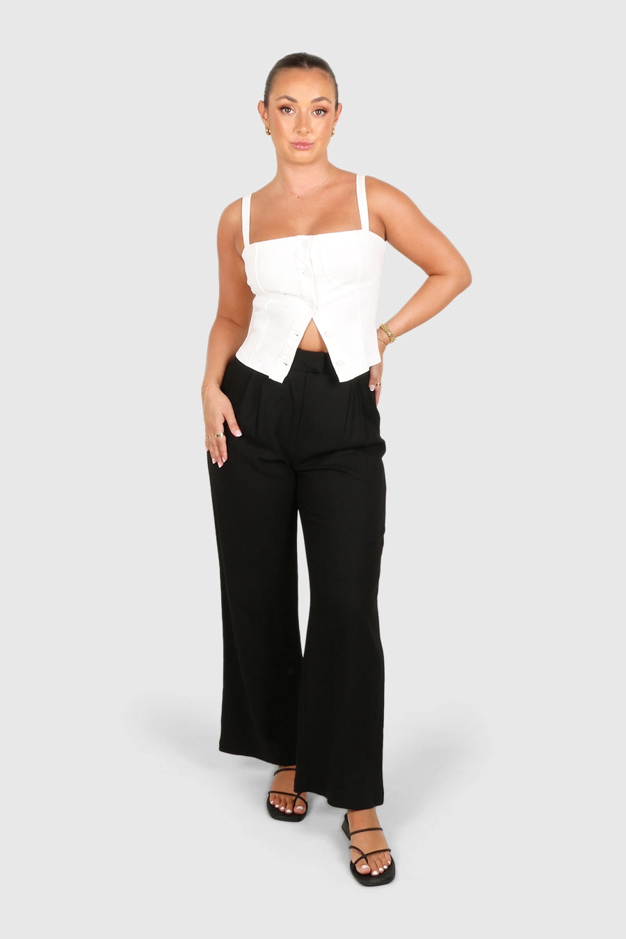 SIREN DENIM TOP WHITE