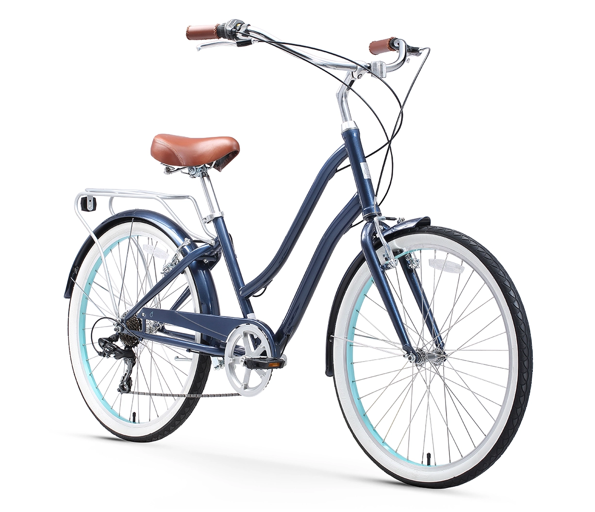 sixthreezero EVRYjourney Women's 26" 7 Speed Steel Step-Through Touring Hybrid Bicycle