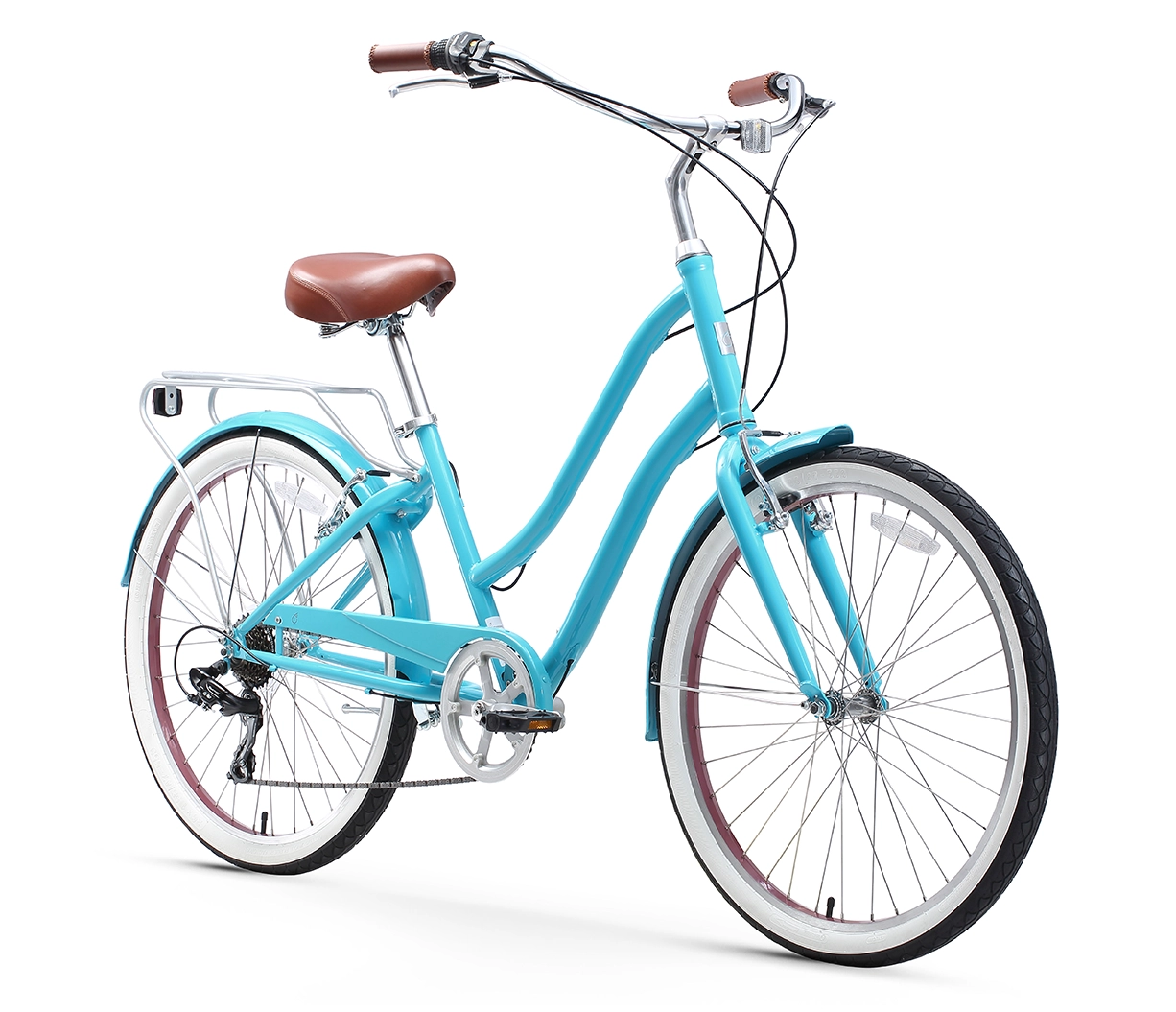 sixthreezero EVRYjourney Women's 26" 7 Speed Steel Step-Through Touring Hybrid Bicycle