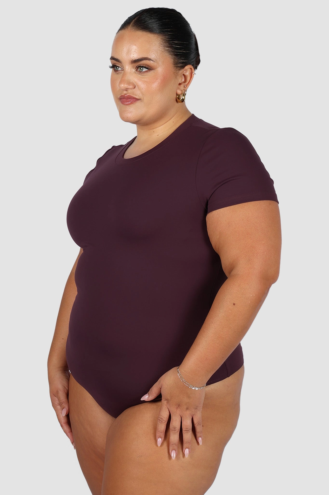 S/S BODYSUIT DEEP PLUM