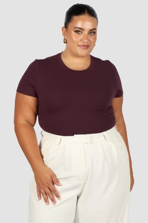 S/S BODYSUIT DEEP PLUM