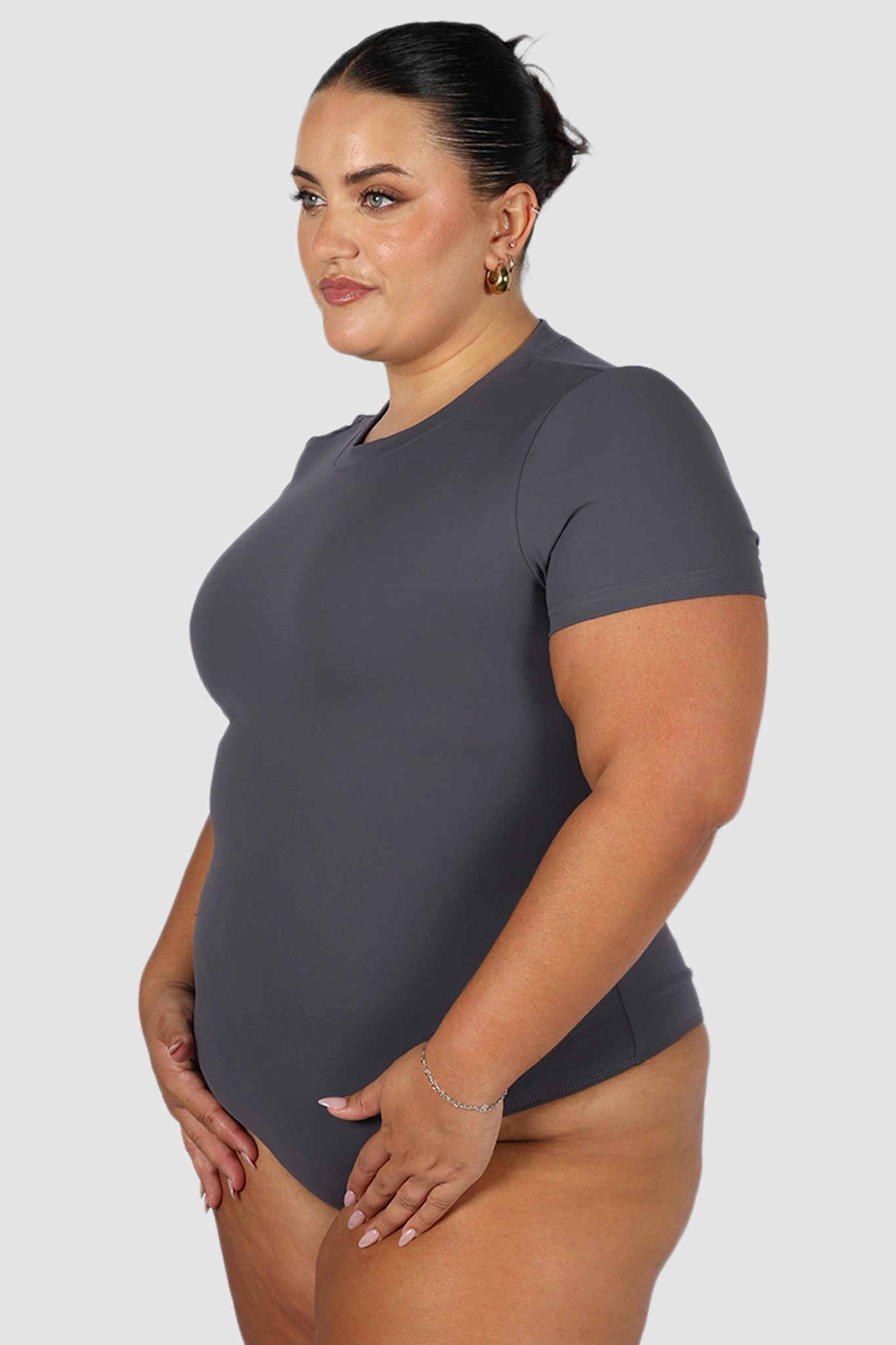 S/S BODYSUIT GREY