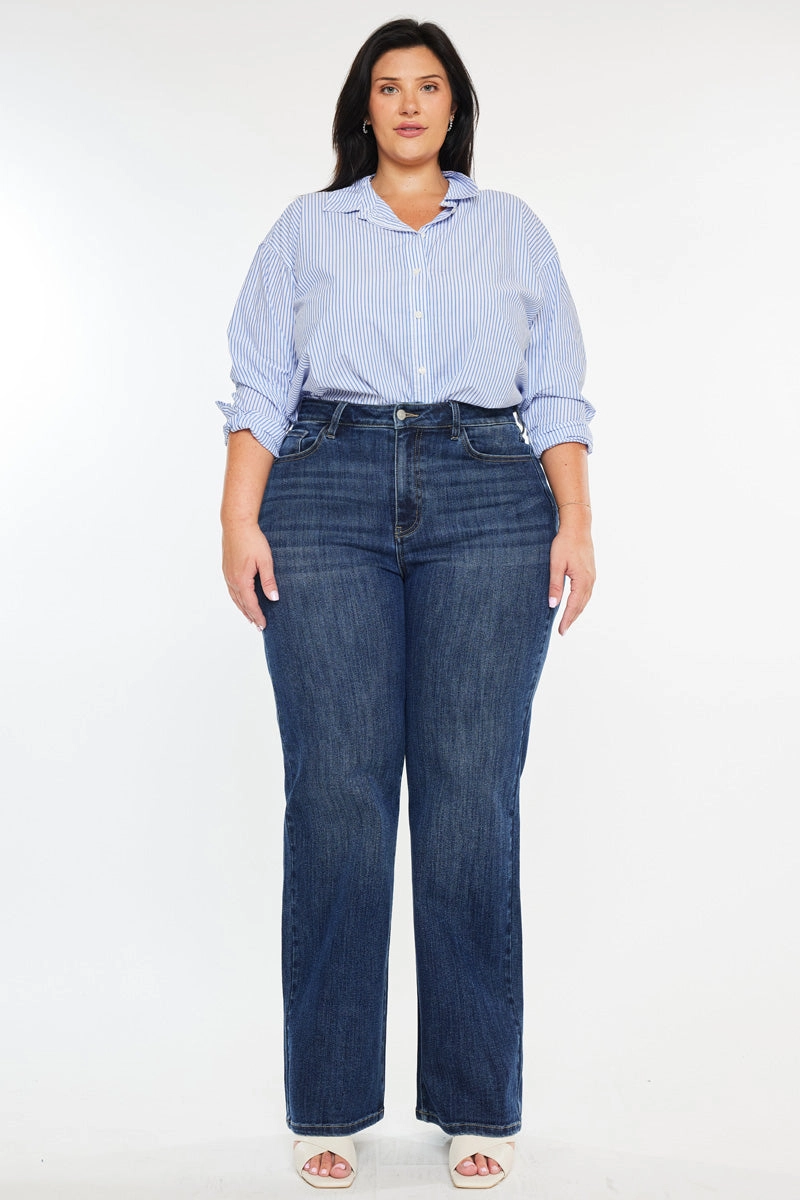 Stellar Essentials High Rise Wide Leg Jeans (Plus Size)