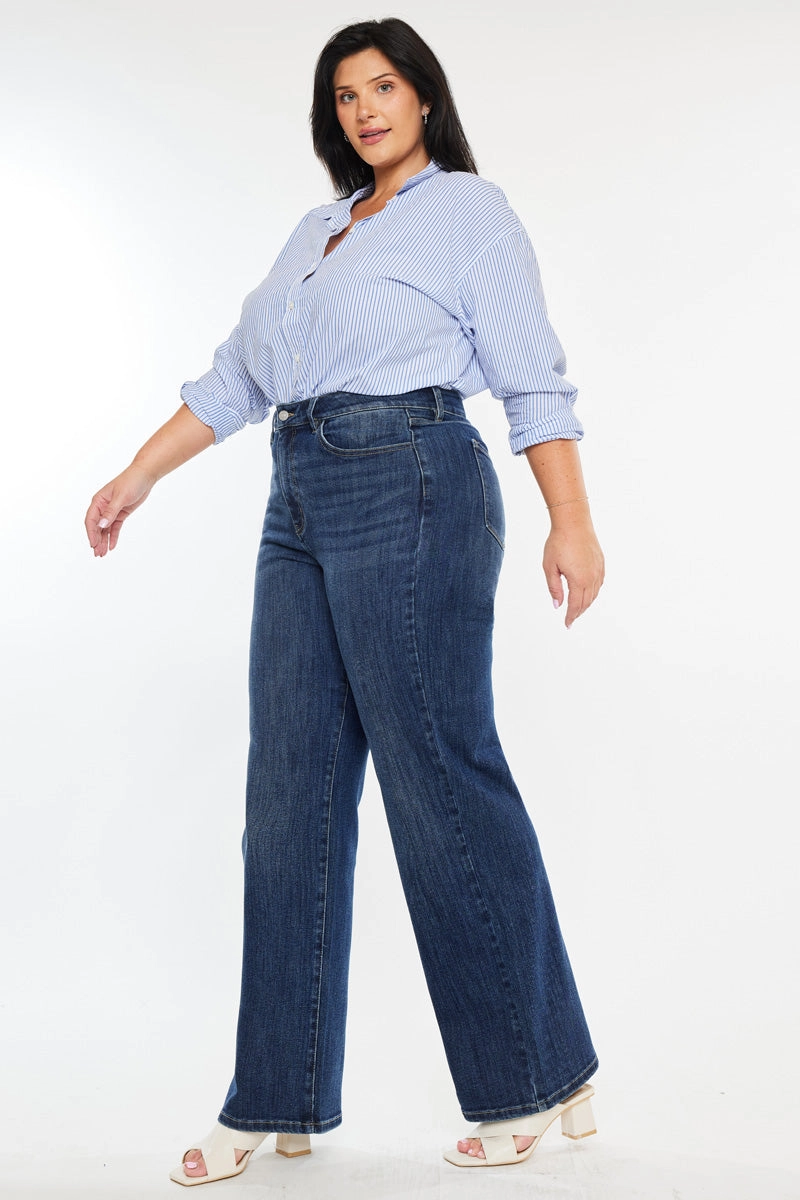 Stellar Essentials High Rise Wide Leg Jeans (Plus Size)