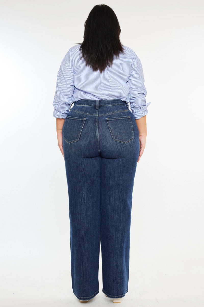Stellar Essentials High Rise Wide Leg Jeans (Plus Size)