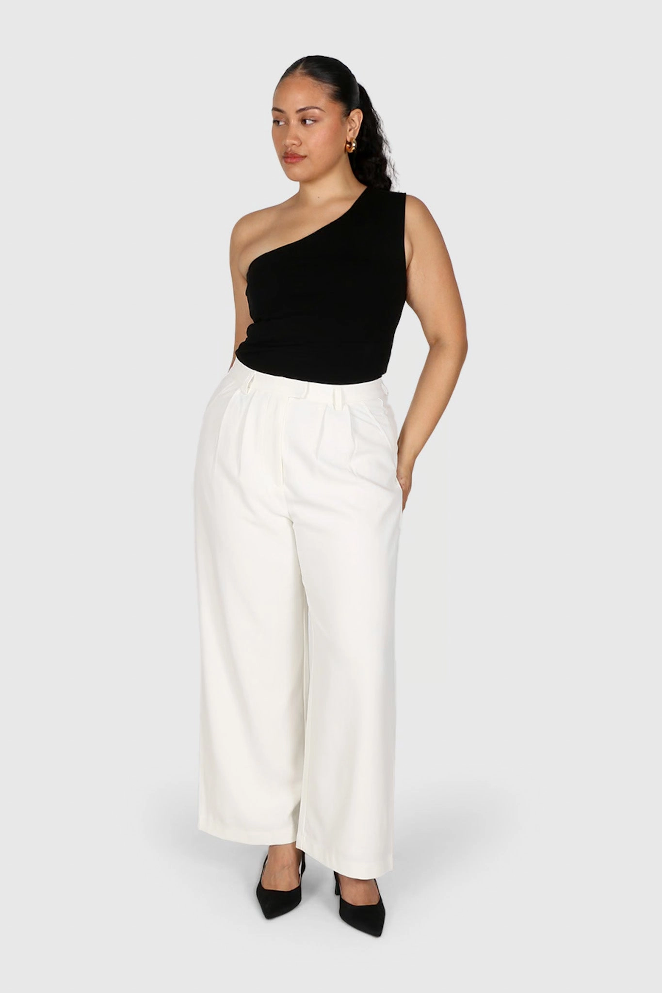 SULLIVAN ONE SHOULDER TOP BLACK