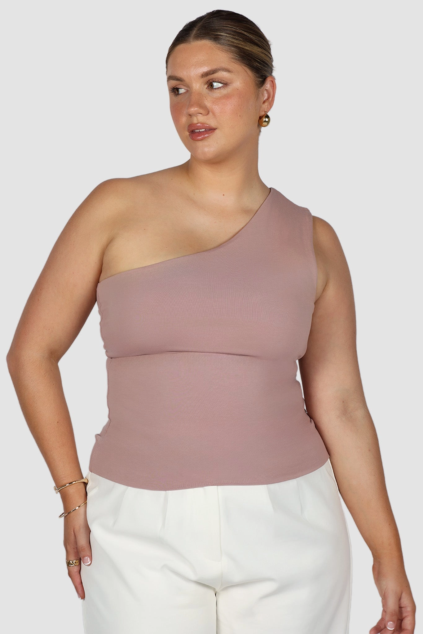 SULLIVAN ONE SHOULDER TOP BLUSH