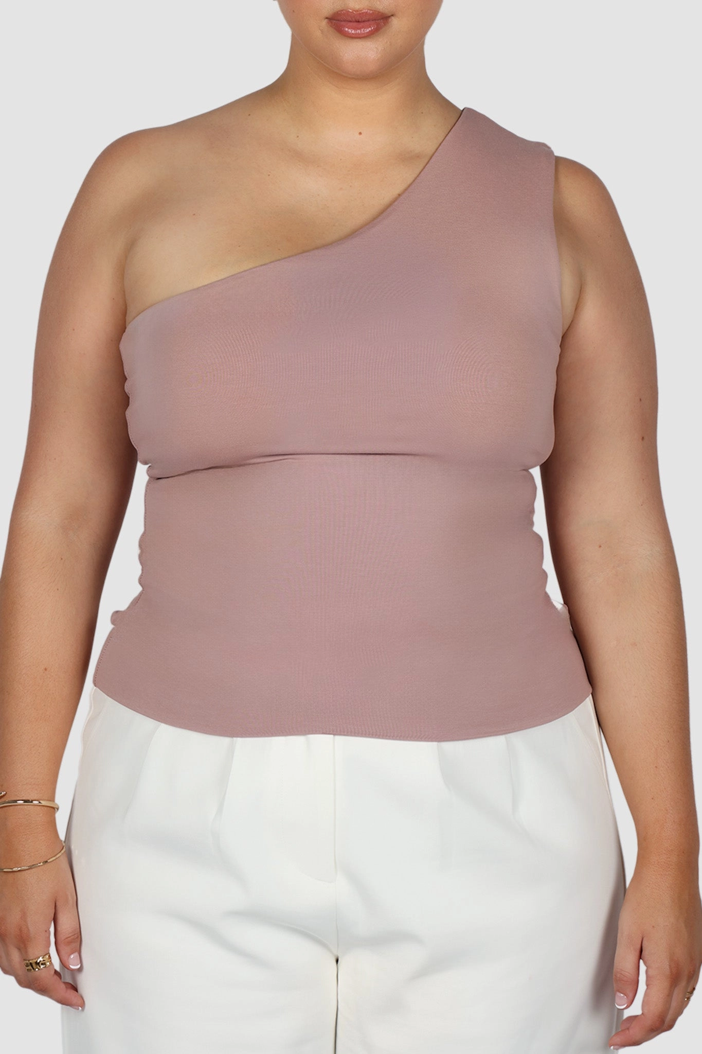 SULLIVAN ONE SHOULDER TOP BLUSH
