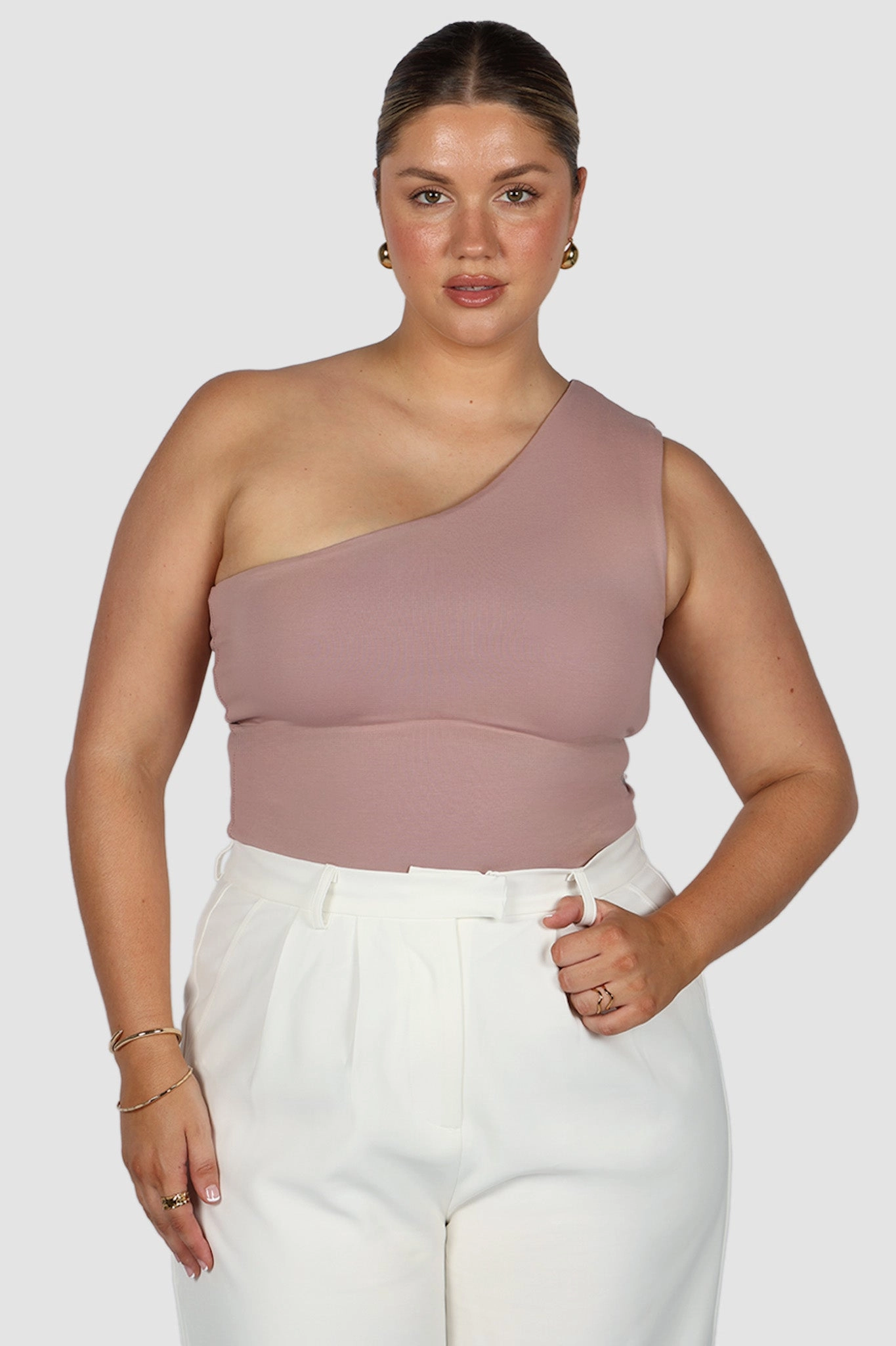 SULLIVAN ONE SHOULDER TOP BLUSH