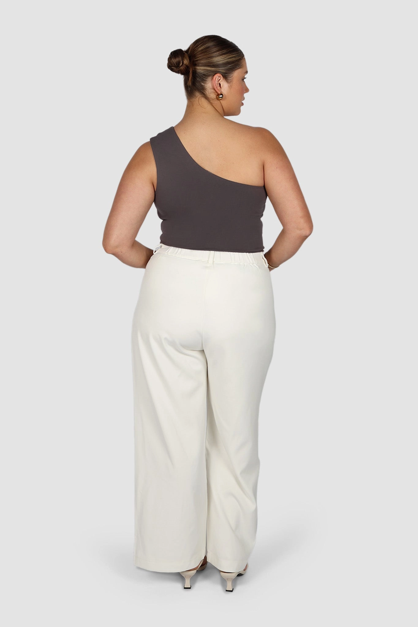 SULLIVAN ONE SHOULDER TOP CHARCOAL