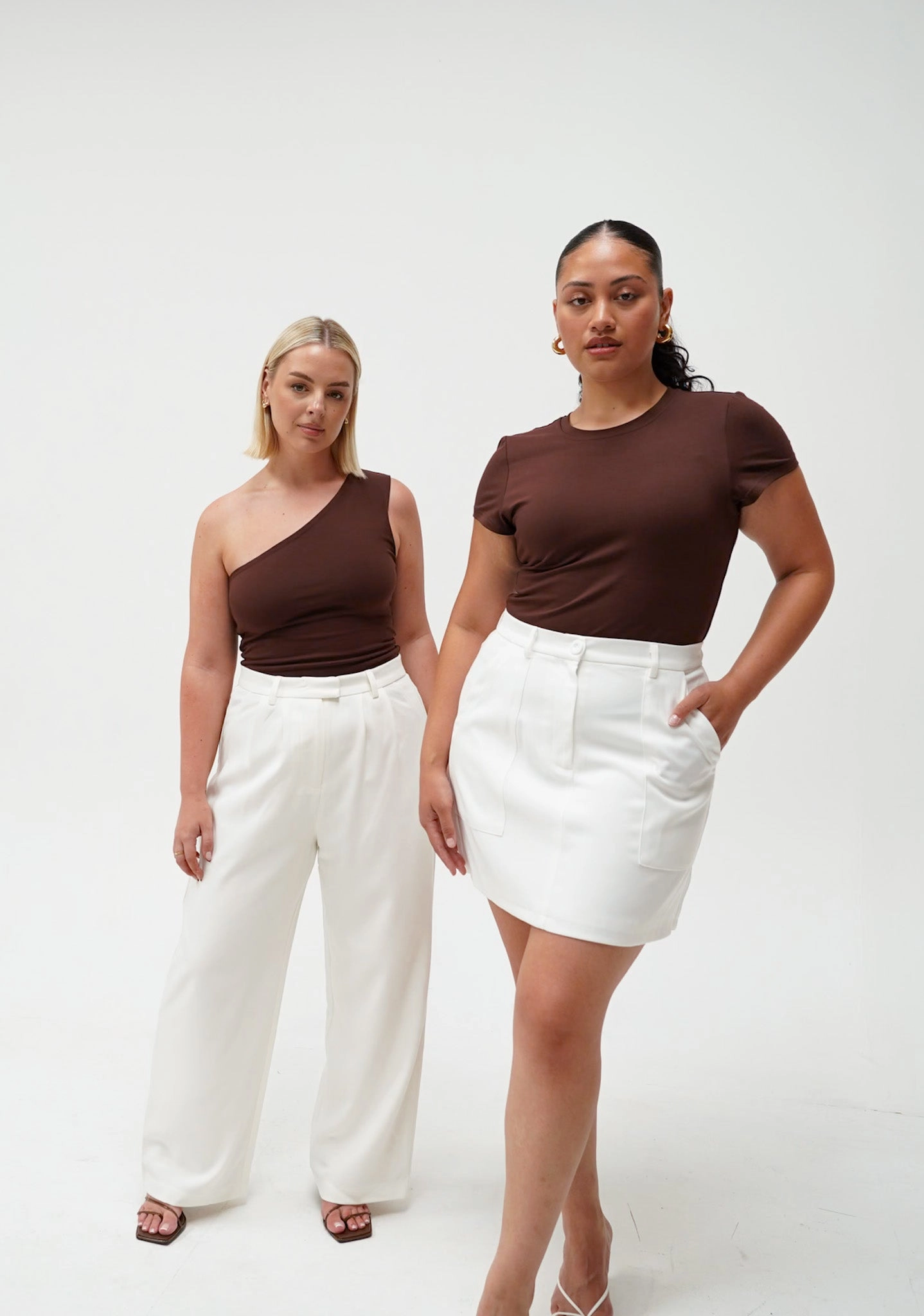 SULLIVAN ONE SHOULDER TOP CHOC