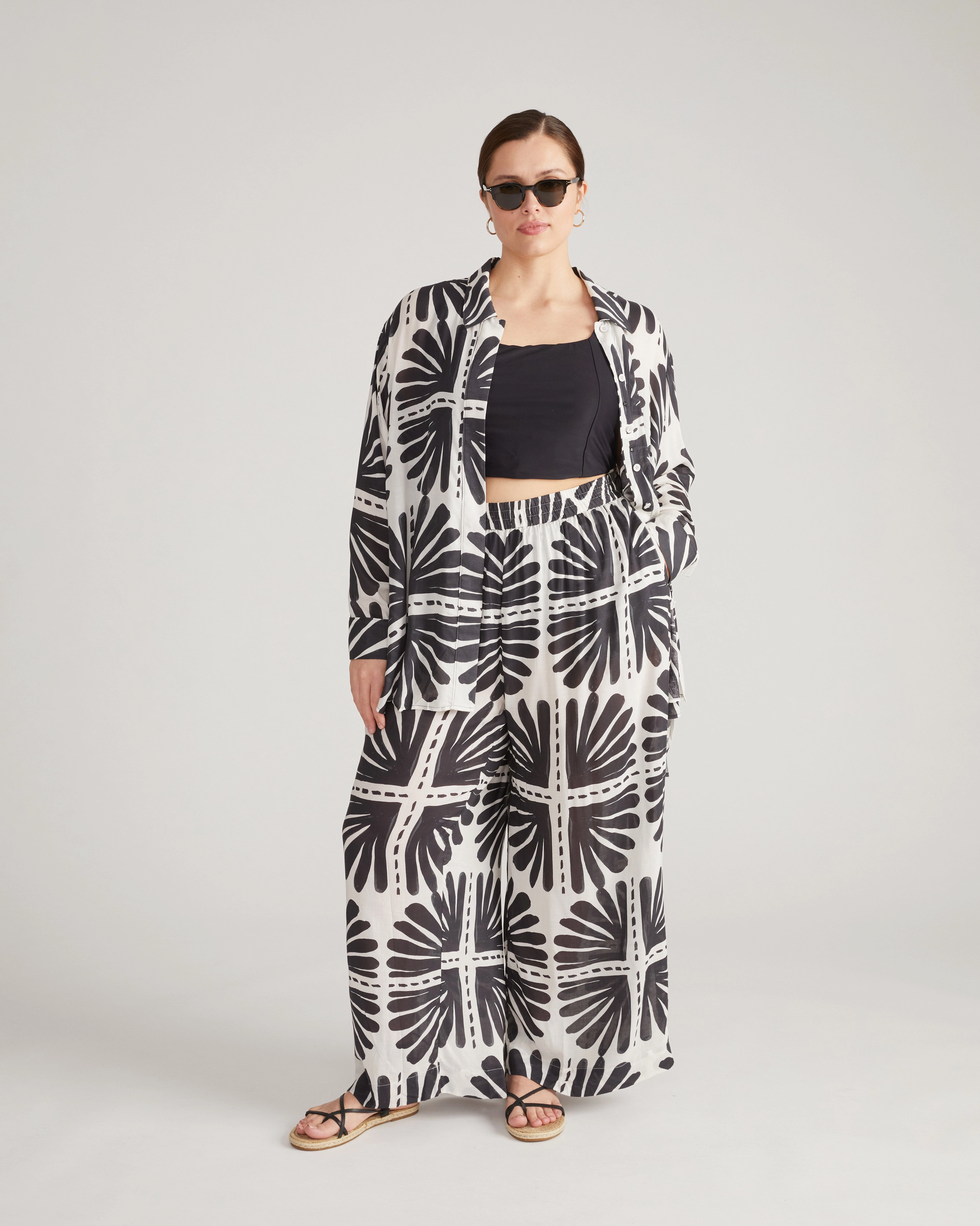 Toni Hi Low Tunic - Ink Bloom Print