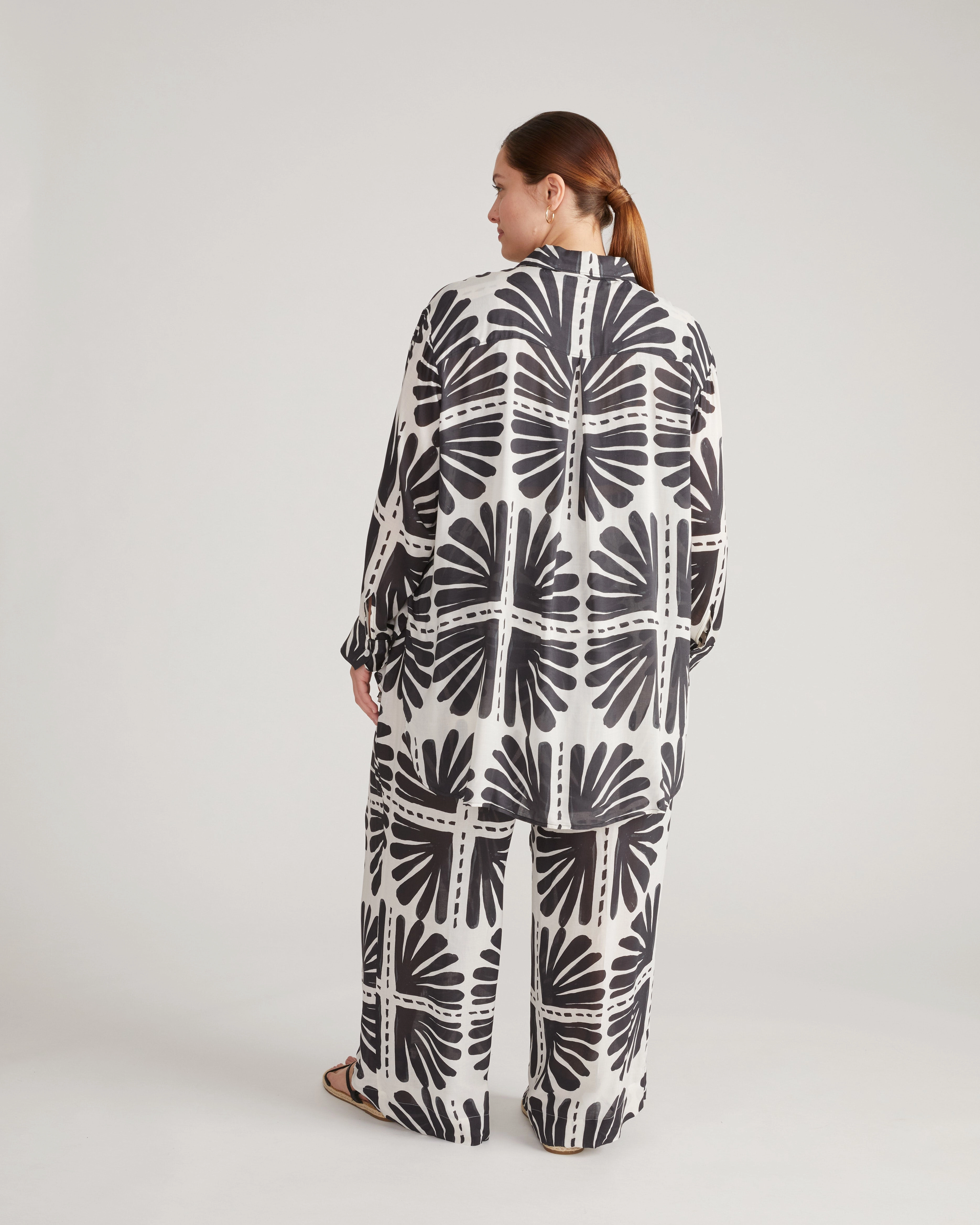Toni Hi Low Tunic - Ink Bloom Print