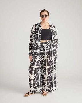 Toni Hi Low Tunic - Ink Bloom Print