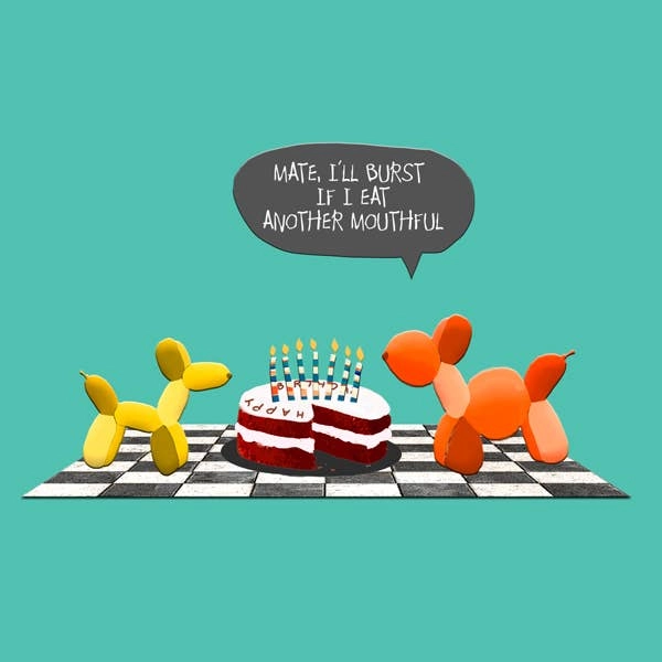 Too much cake Birthday Card