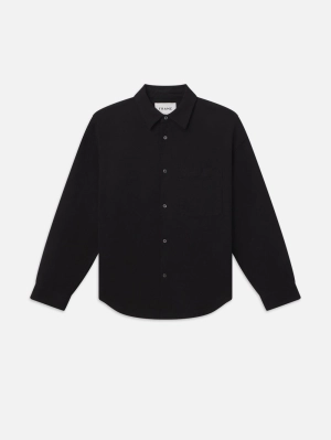 Waffle Textured Shirt -- Black