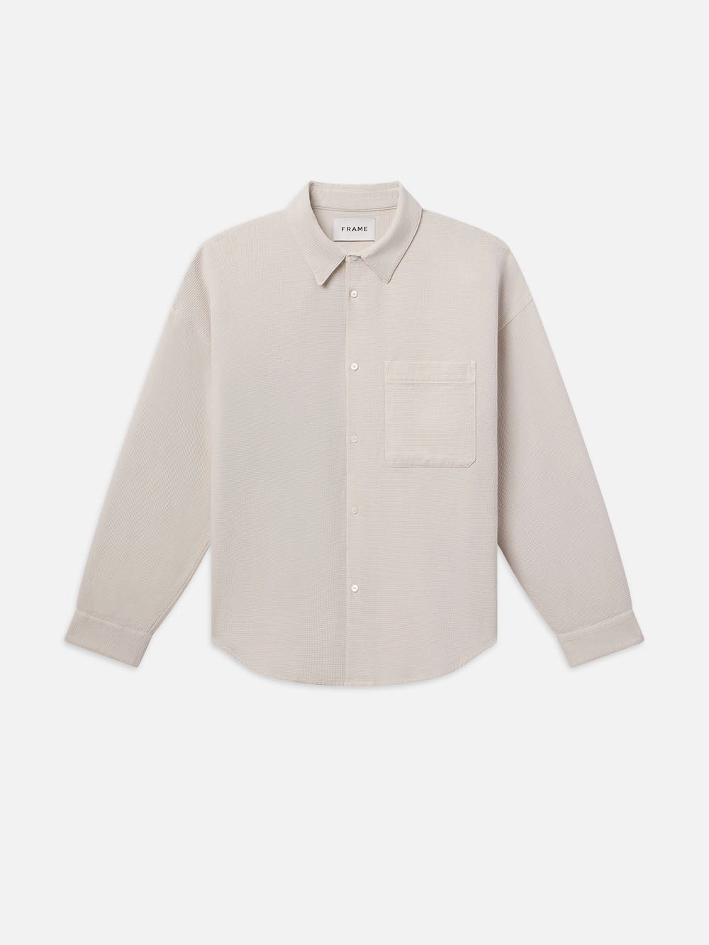 Waffle Textured Shirt -- Off White